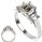 Three rectangular diamonds ring