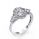 Engagementring with two Pear diamonds and a Pave set band