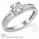 Engagement ring with Caree cut side diamonds