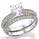 Bridal ring set with Pave set side diamonds