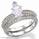 Bridal ring set with Pave set side diamonds
