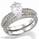 Bridal ring set with Pave set side diamonds
