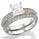 Bridal ring set with Pave set side diamonds