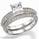 Bridal ring set with Pave set side diamonds