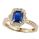 1 carat Blue Sapphire Emerald with 1/3 Ct diamonds