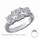 Three stones Cushion cut diamond ring-settings