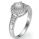 Engagement ring withTwo rows Halo