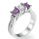 Crisscross style three stones ring