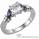 Two blue Sapphires side triangles engagement ring