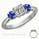 1 carat sides Blue Sapphires Engagement ring
