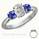 1 carat sides Blue Sapphires Engagement ring
