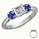 1 carat sides Blue Sapphires Engagement ring