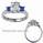 Engagement ring with side Blue Princess Sapphires