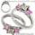 Engagement ring with side Princess pink Sapphires