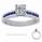 Engagement ring with Royal blue Sapphires