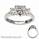 Engagement ring with side diamond princess