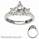 Engagement ring with side diamond princess