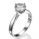 Princess and Rounds Compass Engagement Ring