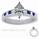 Engagement ring, accent Princess Sapphires & Diamonds