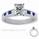Engagement ring, accent Princess Sapphires & Diamonds