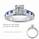Engagement ring, Round Diamonds & Sapphires