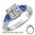 Engagement ring with side Sapphires Pear Shapes