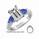 Engagement ring with side Sapphires Pear Shapes