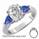 Engagement ring with side Sapphires Pear Shapes