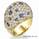 Diamond & Blue Sapphires dome cocktail ring
