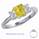 Radiant cut three stone engagement ring