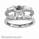 Bridal rings set, side tapered Baguette diamonds