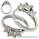 Princess cut three stone engagement ring