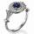 1.30 carat Blue Sapphire and diamonds engagement ring, Victorian Style,