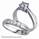 Criss Cross Bridal rings set, with side diamonds