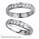 Grooved Wedding band, 3.7mm, set with 7 diamonds 0.26 carats