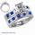 Bridal rings set, Princess diamonds & Sapphires