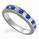Blue Sapphires and diamond Princess antique style wedding or anniversary band