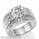 3.01 Carats, Pear, Engagement ring with side stones settings, finished