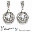 Designers Drop Round earrings with 0.40 cts pave set diamonds-settings