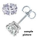 Oval  diamond earrings studs