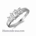 Three Stone Diamond Rings with shapes