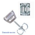 Men Emerald cut diamond stud-settings