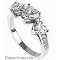 Three Stone Diamond Rings with shapes