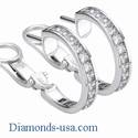 3 Carat Princess diamonds channel hoop earrings