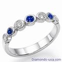 Seven Diamond & Sapphires wedding or anniversary ring