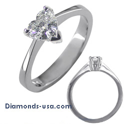 Low profile solitaire engagement ring settings