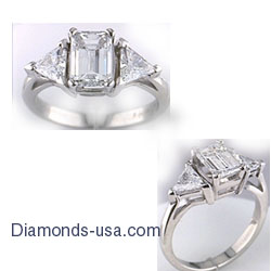 Engagement ring settings with side triangle diamonds