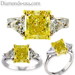 Engagement ring settings with side triangle diamonds