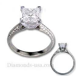 Cathedral Solitaire Hand Engraved settings