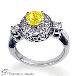 Designers engagement ring with side diamonds